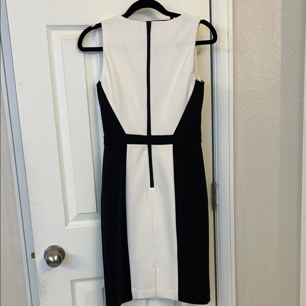 White House Black Market Black and White Midi Dress - Picture 3 of 3